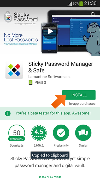 How To Download The Sticky Password App From Google Play On Android