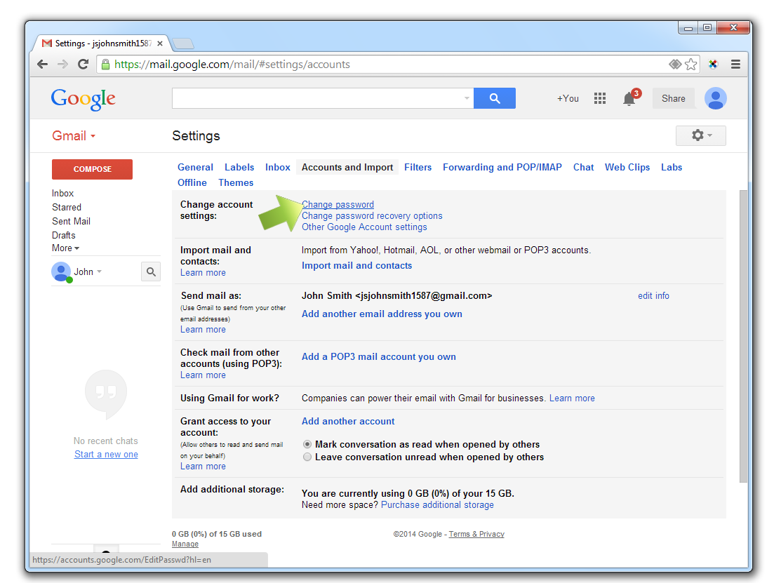 How to change your password for Gmail?