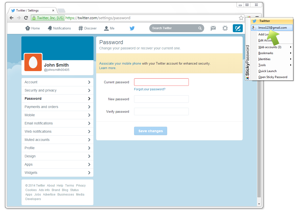 How To Change Your Password For Twitter