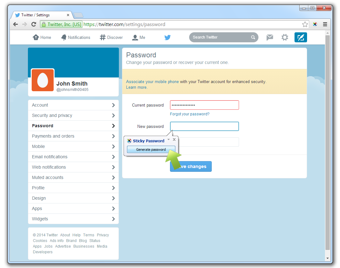 How To Change Your Password For Twitter