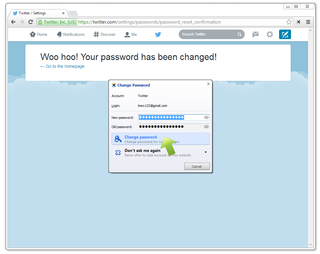 How to change your password for Twitter?