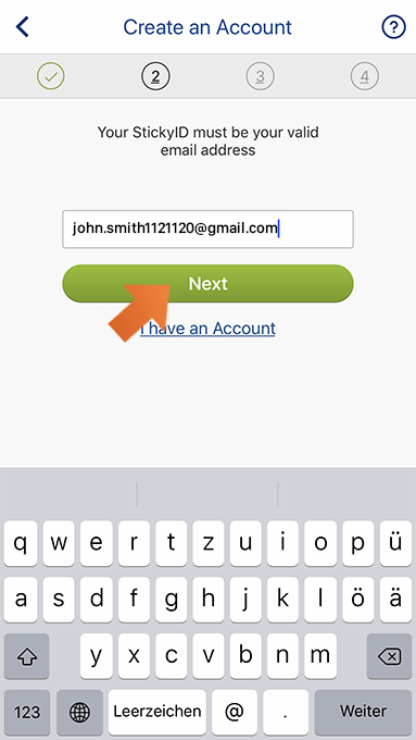 How to install Sticky Password on your iPhone and iPad - enter you email address.