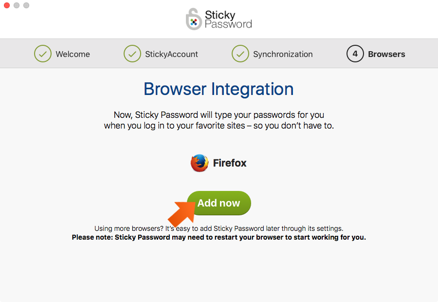 How to install Sticky Password on your Mac - browser integration in the First Run Wizard