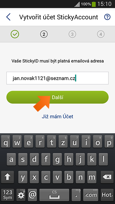 Jak nainstalovat Sticky Password na Android? - Klikněte na Další.