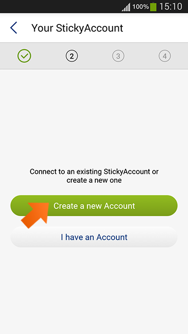 How to install Sticky Password on Android - tao Create a new Account.