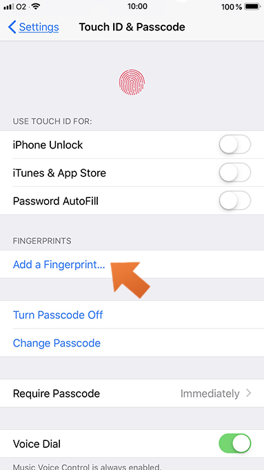 Biometrics: Touch ID and Face ID authentication on your iPhone or iPad - Add Fingerprint.