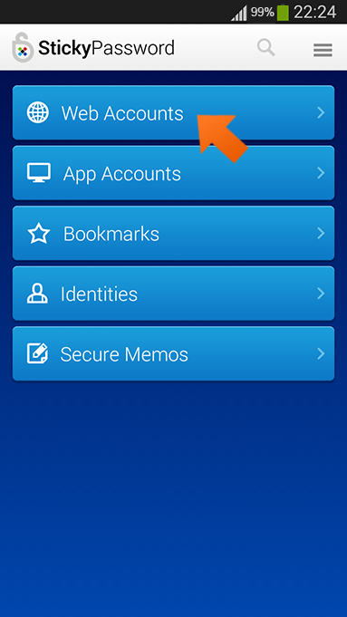 How to use autofill with Firefox on your Android device - tap Web Accounts.