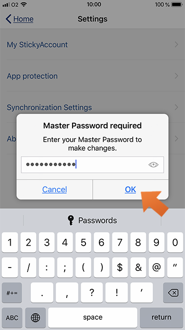 How to set up PIN authentication on your iPhone or iPad - enter Master Password.