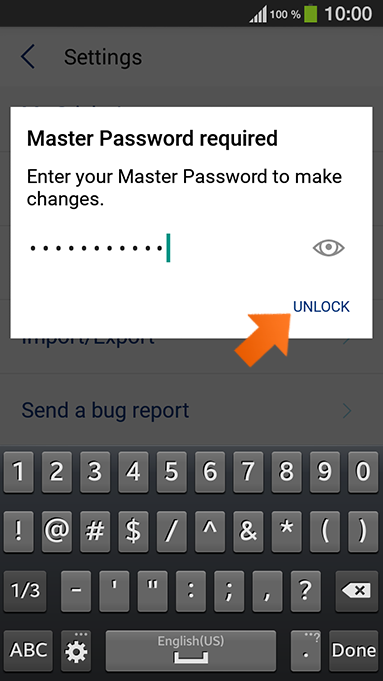 How to set up PIN authentication on your Android - enter Master password