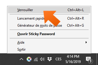 Configurer le verrouillage automatique de Sticky Password sous Windows