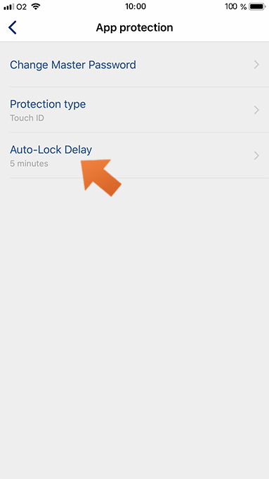 How to set up Sticky Password autolock on your iPhone or iPad? - Tap Auto-Lock delay.