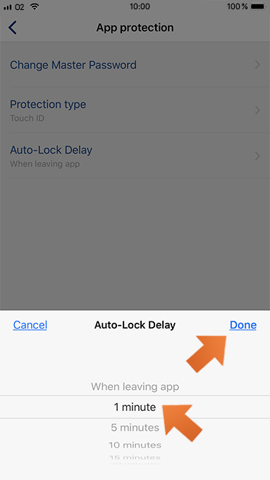 How to set up Sticky Password autolock on your iPhone or iPad? - Default autolock option is 5 minut.