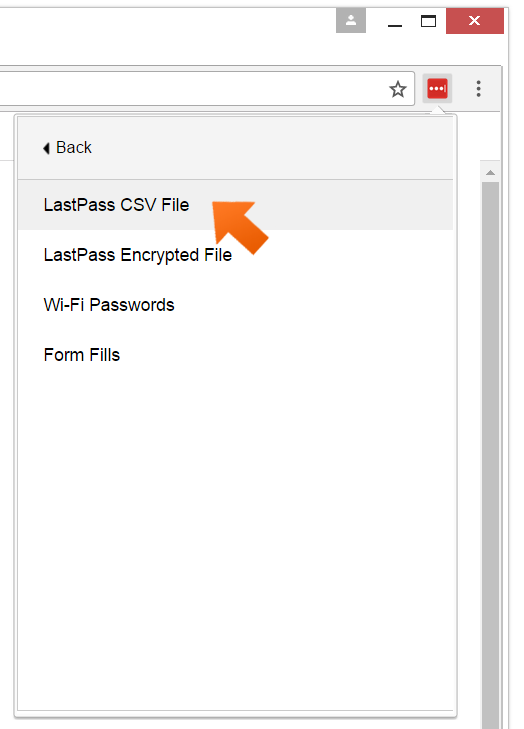 Click Lastpass CSV file.