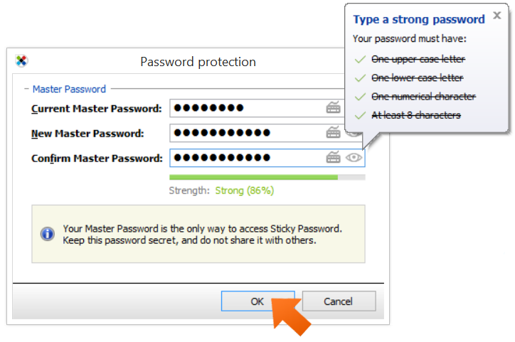 How to change your Master Password on Windows?