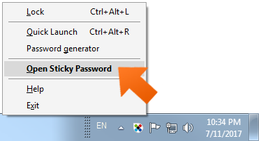Sticky Password öffnen