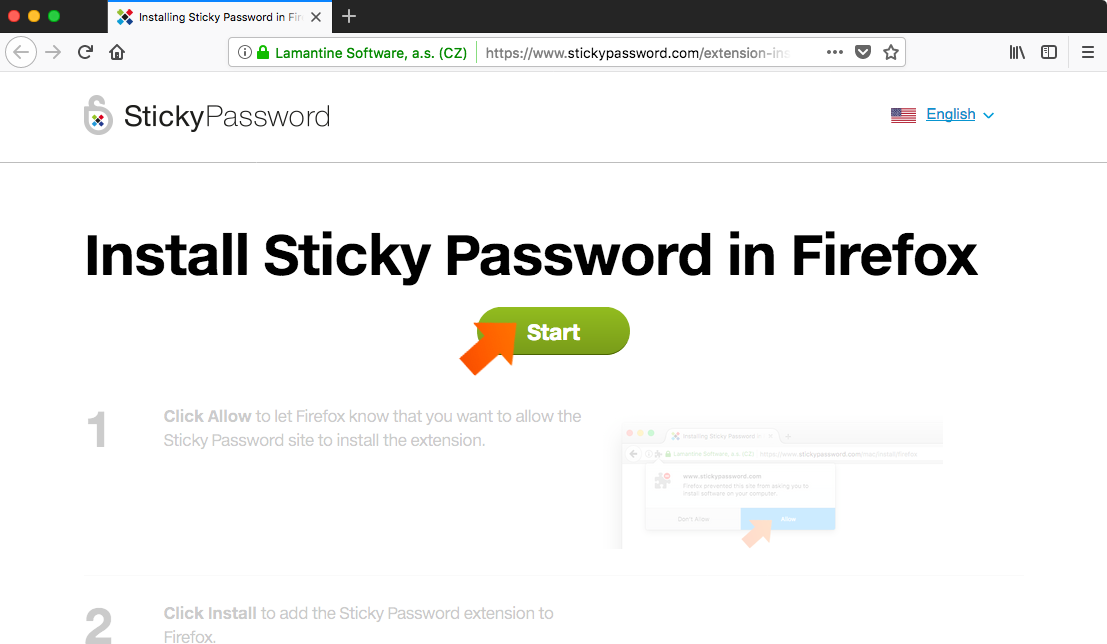 sticky password has disappeared from firefox browser