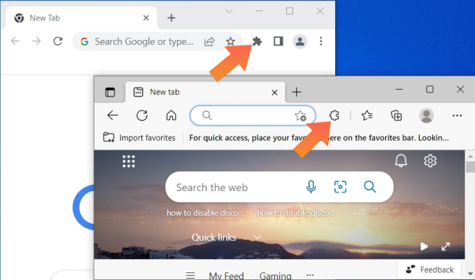 Manage your extensions using the extensions button in the toolbar