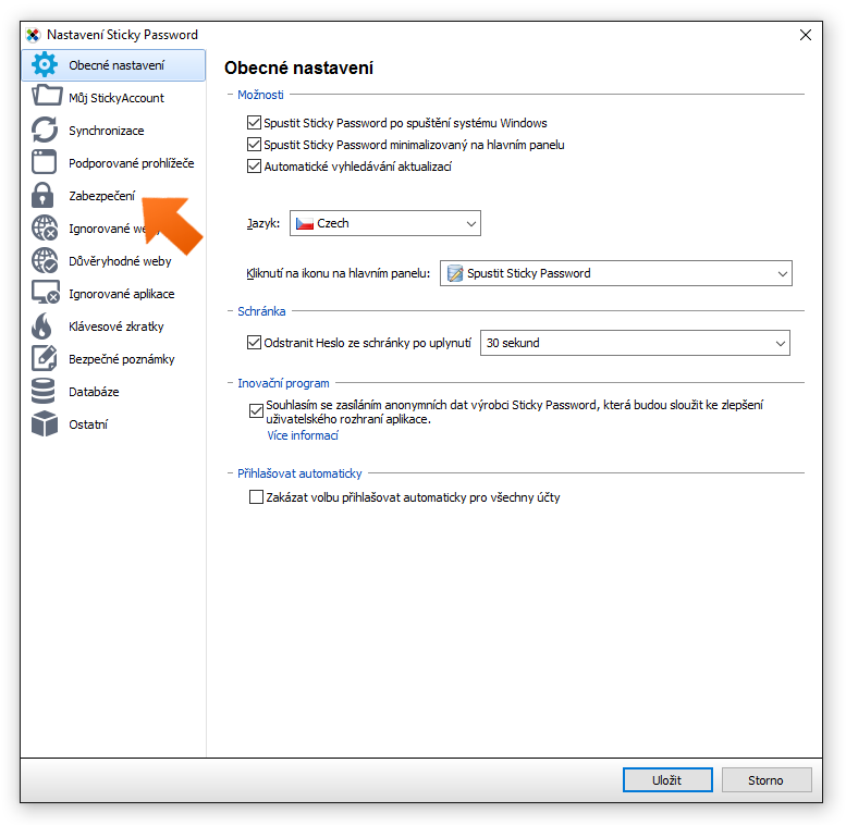 Enabling 2FA - step 1, open Settings and click the Security tab.