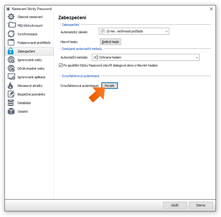 Enabling 2FA - step 2, click Enable in the Two-Factor Authentication
                     section.
