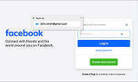 Création d’une passkey dans Facebook – étape 1