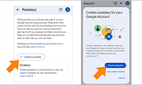 Création d’une passkey dans Google – étape 3